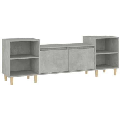 Meuble TV Gris Béton 160x35x55 Cm Bois Contreplaqué
