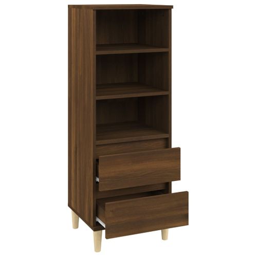 Buffet Haut Chêne Marron 40x36x110 Cm Bois Contreplaqué
