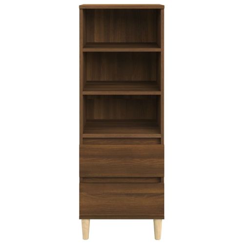 Buffet Haut Chêne Marron 40x36x110 Cm Bois Contreplaqué