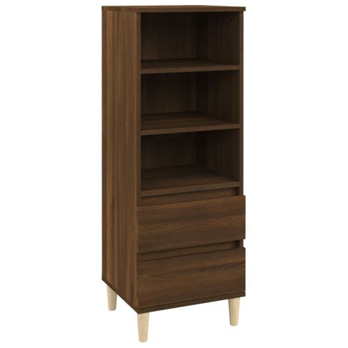 Buffet Haut Chêne Marron 40x36x110 Cm Bois Contreplaqué