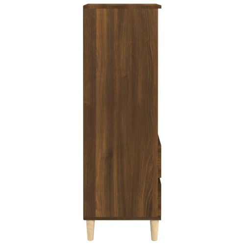 Buffet Haut Chêne Marron 40x36x110 Cm Bois Contreplaqué