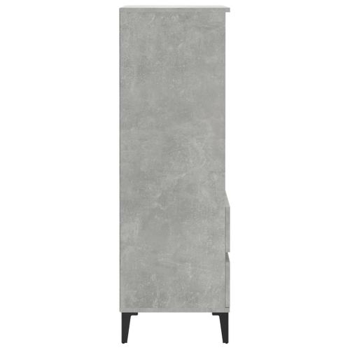 Buffet Haut Gris Béton 40x36x110 Cm Bois Contreplaqué