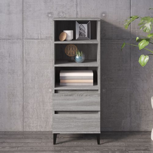 Buffet Haut Sonoma Gris 40x36x110 Cm Bois Contreplaqué