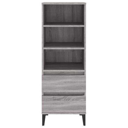 Buffet Haut Sonoma Gris 40x36x110 Cm Bois Contreplaqué