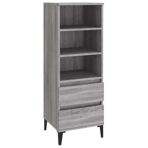 Buffet Haut Sonoma Gris 40x36x110 Cm Bois Contreplaqué