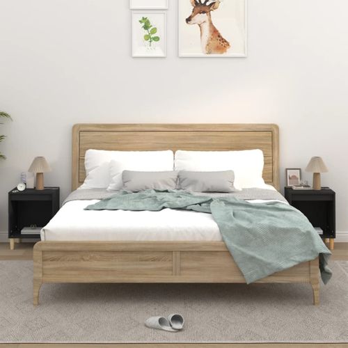 Tables De Chevet 2 Pièces Noir 40x35x50 Cm