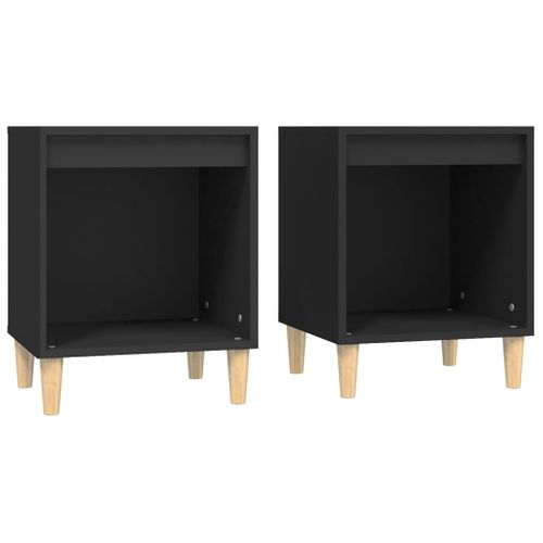 Tables De Chevet 2 Pièces Noir 40x35x50 Cm