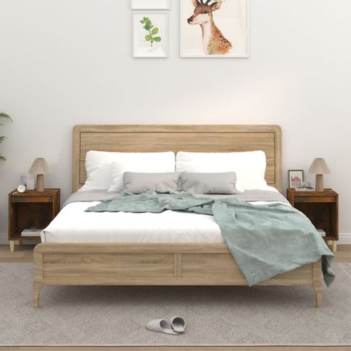 Tables De Chevet 2 Pièces Chêne Fumé 40x35x50 Cm