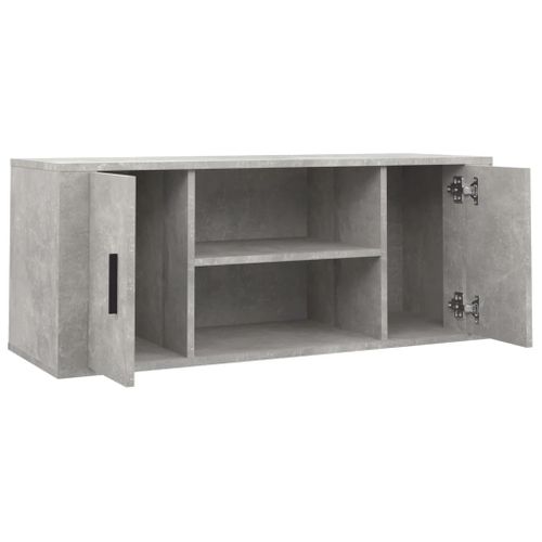 Meuble TV Gris Béton 100x35x40 Cm Bois Contreplaqué