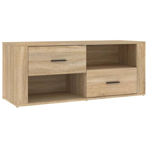 Meuble TV Chêne Sonoma 100x35x40 Cm Bois Contreplaqué