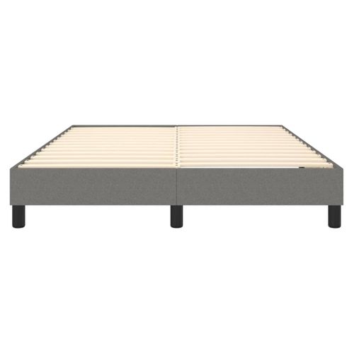 Cadre Lit Coffre Gris Foncé 140x200 Cm Tissu Contreplaqué Bois Contreplaqué