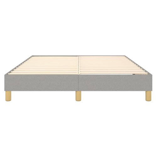 Cadre De Lit à Ressorts Gris Clair 140x190 Cm Tissu