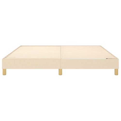 Cadre De Lit à Ressorts Crème 160x200 Cm Tissu