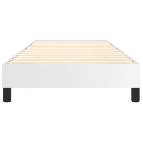 Cadre De Lit Base à Lattes Pieds Solides Cuir Synthétique Noir 90x190 Cm