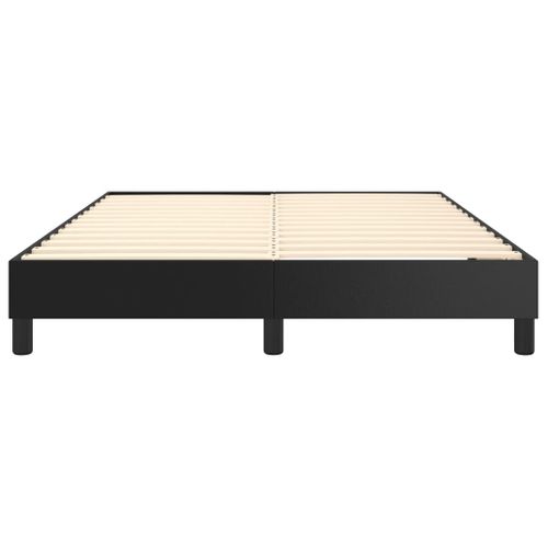 Cadre Lit Coffre Noir 140x190 Cm Similicuir Contreplaqué Bois Contreplaqué