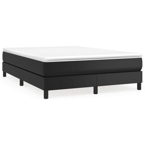 Cadre Lit Coffre Noir 140x190 Cm Similicuir Contreplaqué Bois Contreplaqué