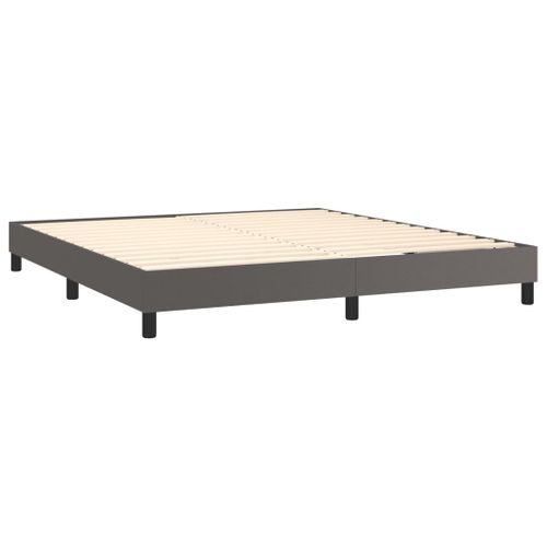 Cadre De Lit à Ressorts Gris 180x200 Cm Simili