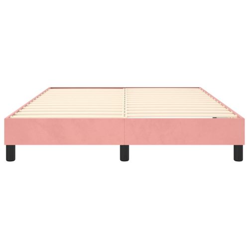 Cadre De Lit à Ressorts Rose 140x190 Cm Velours