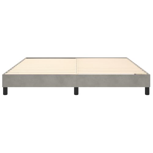 Cadre De Lit à Ressorts Gris Clair 160x200 Cm Velours
