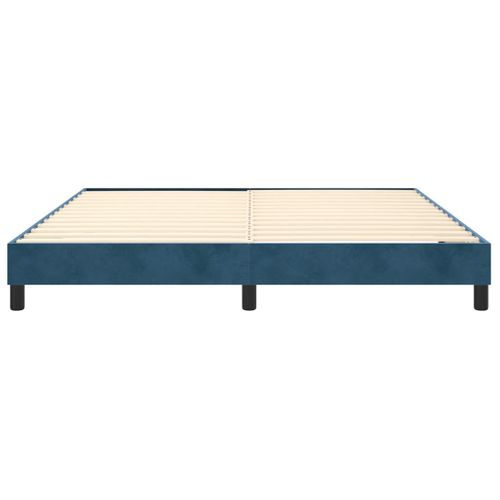 Cadre De Lit à Ressorts Bleu Foncé 160x200 Cm Velours