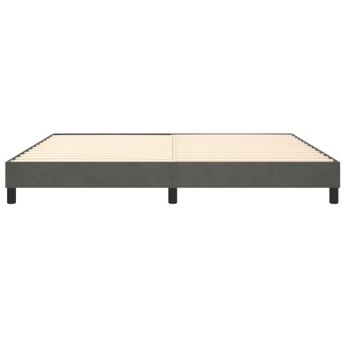 Cadre De Lit à Ressorts Gris Foncé 200x200 Cm Velours