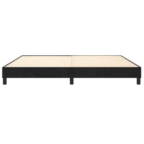 Cadre Lit Coffre Velours Noir 200x200 Cm Bois Contreplaqué
