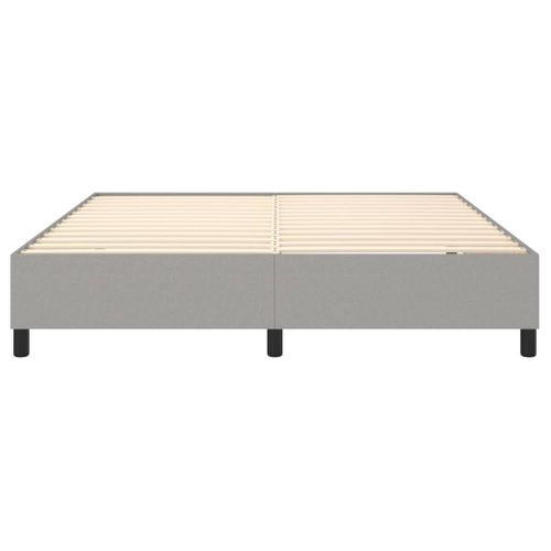 Cadre De Lit à Ressorts Gris Clair 160x200 Cm Tissu
