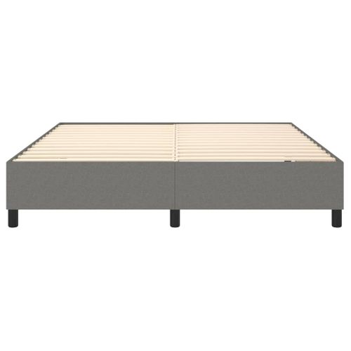 Cadre De Lit à Ressorts Gris Foncé 160x200 Cm Tissu