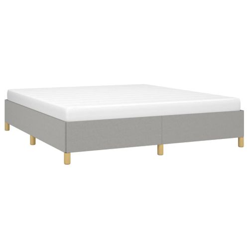 Cadre De Lit à Ressorts Gris Clair 160x200 Cm Tissu