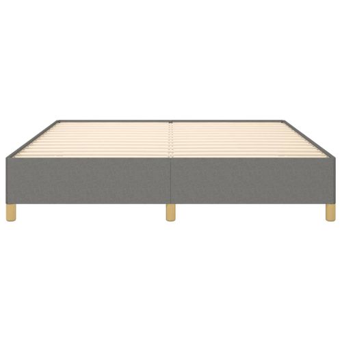 Cadre De Lit à Ressorts Gris Foncé 160x200 Cm Tissu