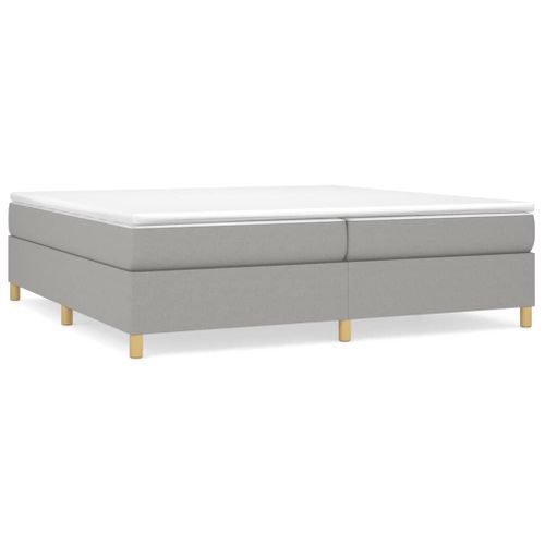 Cadre De Lit à Ressorts Gris Clair 200x200 Cm Tissu