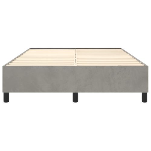 Cadre De Lit à Ressorts Gris Clair 140x190 Cm Velours