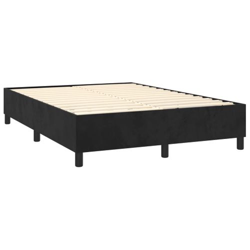 Cadre De Lit à Ressorts Noir 140x190 Cm Velours