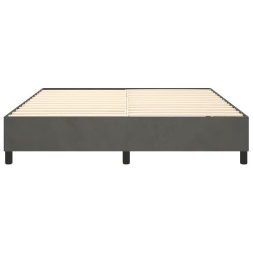 Cadre De Lit à Ressorts Gris Foncé 160x200 Cm Velours