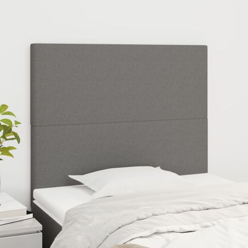 Têtes De Lit 2 PCs Gris Foncé 80x5x78/88 Cm Tissu