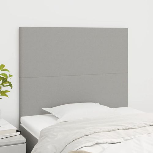 Têtes De Lit 2 PCs Gris Clair 100x5x78/88 Cm Tissu