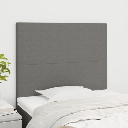 Têtes De Lit 2 PCs Gris Foncé 100x5x78/88 Cm Tissu