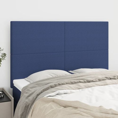 Têtes De Lit 4 PCs Bleu 72x5x78/88 Cm Tissu