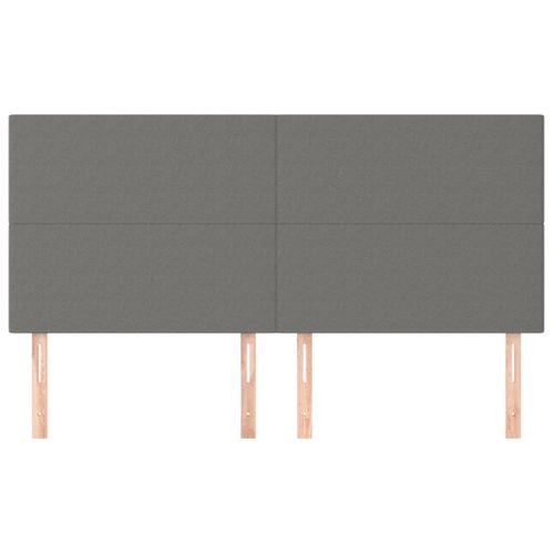 Têtes De Lit 4 PCs Gris Foncé 80x5x78/88 Cm Tissu