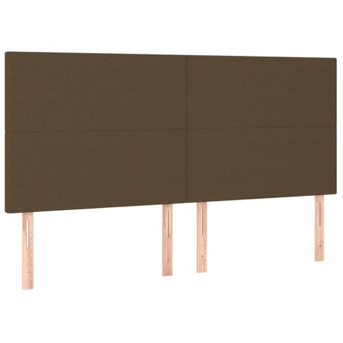 Têtes De Lit 4 PCs Marron Foncé 80x5x78/88 Cm Tissu