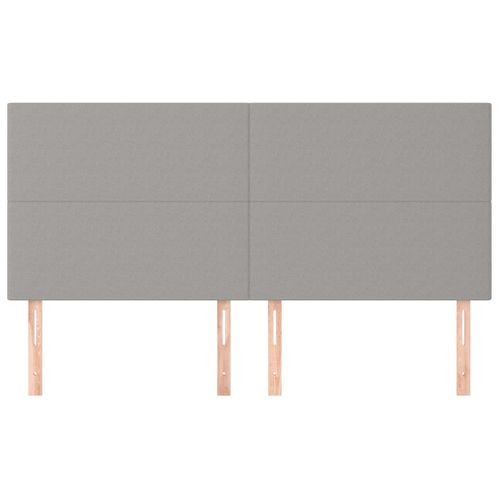 Têtes De Lit 4 PCs Gris Clair 90x5x78/88 Cm Tissu