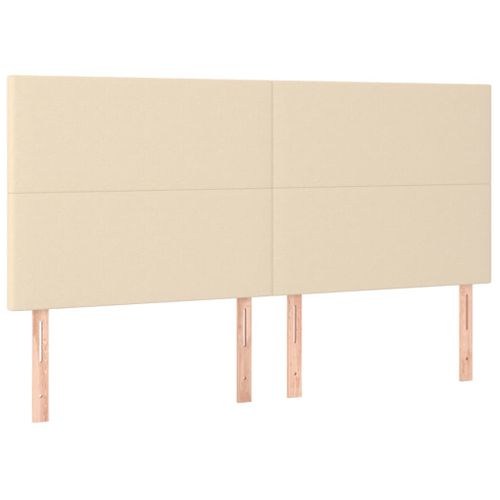 Têtes De Lit 4 PCs Crème 90x5x78/88 Cm Tissu