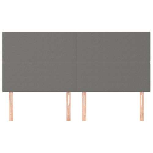Têtes De Lit 4 PCs Gris Foncé 100x5x78/88 Cm Tissu