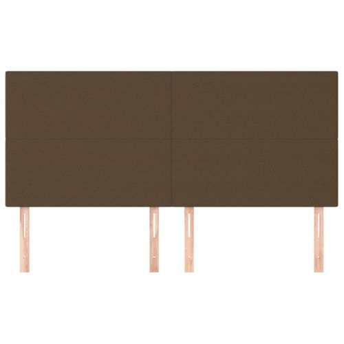Têtes De Lit 4 PCs Marron Foncé 100x5x78/88 Cm Tissu
