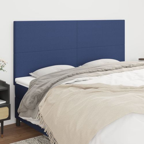 Têtes De Lit 4 PCs Bleu 100x5x78/88 Cm Tissu