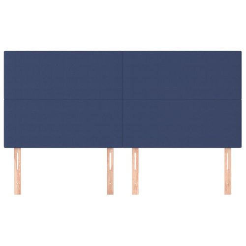 Têtes De Lit 4 PCs Bleu 100x5x78/88 Cm Tissu