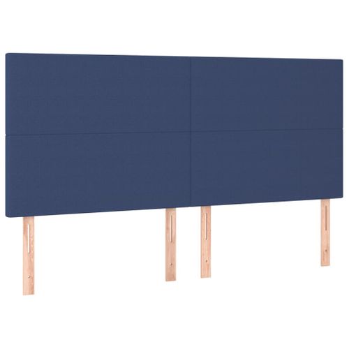 Têtes De Lit 4 PCs Bleu 100x5x78/88 Cm Tissu