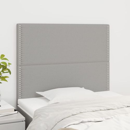 Têtes De Lit 2 PCs Gris Clair 90x5x78/88 Cm Tissu