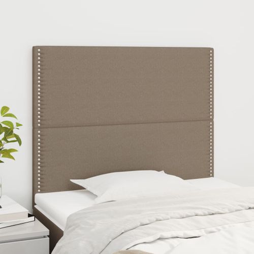 Têtes De Lit 2 PCs Taupe 100x5x78/88 Cm Tissu
