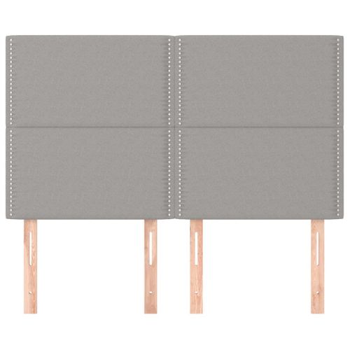 Têtes De Lit 4 PCs Gris Clair 72x5x78/88 Cm Tissu